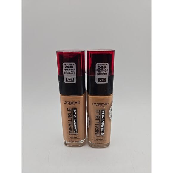 L'Oreal Infallible 24Hr Fresh Wear Liquid Make Up Foundation 505 Toffee EXPIRED - Picture 1 of 3